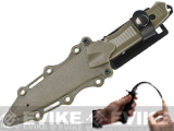 Matrix Aggressor 141 Type Rubber Training Knife w/ Hardshell Sheath Airsoft Movie Prop - Tan