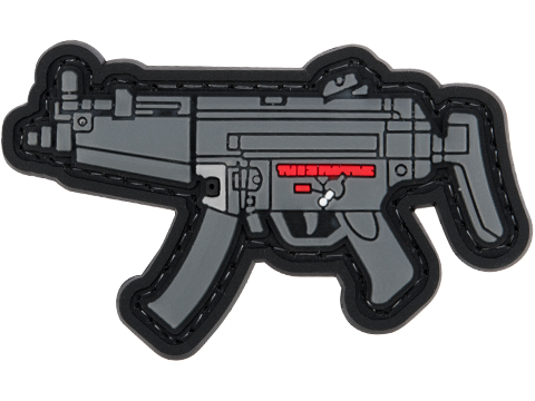 Evike.com PVC Morale Patch Mini Gun Series (Model: H&K MP5 / Black)