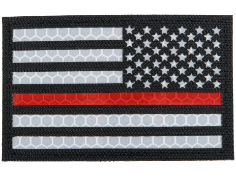 American Flag Patch - Multicam BLK / Blaze Orange hex reflective