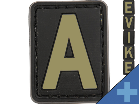 Evike.com PVC Hook and Loop Letters & Numbers Patch Black/Tan (Letter: A)