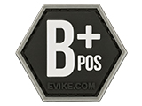 Operator Profile PVC Hex Patch  Blood Type Series (Color: Black / B Positive)