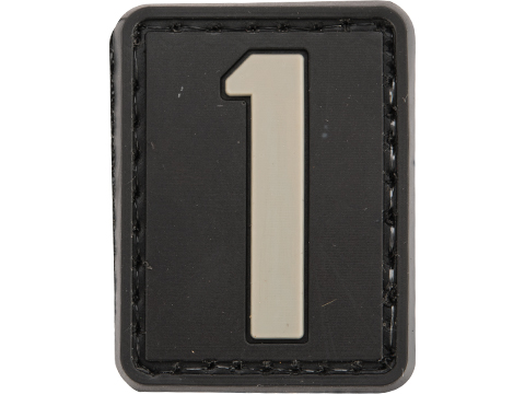 Evike.com PVC Hook and Loop Letters & Numbers Patch Black/Grey (Number: 1)