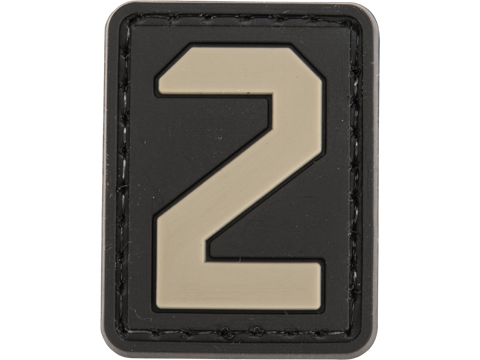 Evike.com PVC Hook and Loop Letters & Numbers Patch Black/Grey (Number: 2)