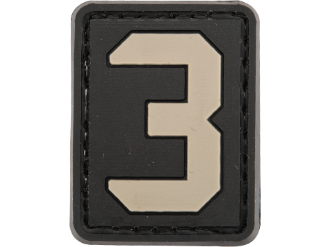 Evike.com PVC Hook and Loop Letters & Numbers Patch Black/Grey (Number: 3)