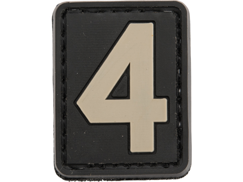 Evike.com PVC Hook and Loop Letters & Numbers Patch Black/Grey (Number: 4)