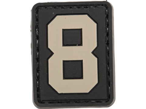 Evike.com PVC Hook and Loop Letters & Numbers Patch Black/Grey (Number: 8)