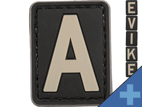 Evike.com PVC Hook and Loop Letters & Numbers Patch Black/Grey (Letter: A)