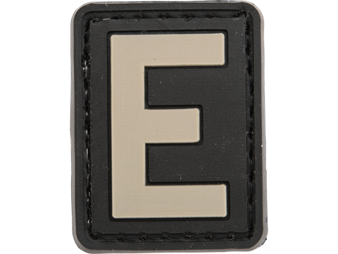 Evike.com PVC Hook and Loop Letters & Numbers Patch Black/Grey (Letter: E)