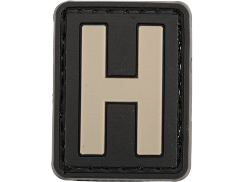 Evike.com PVC Hook and Loop Letters & Numbers Patch Black/Grey (Letter: H)
