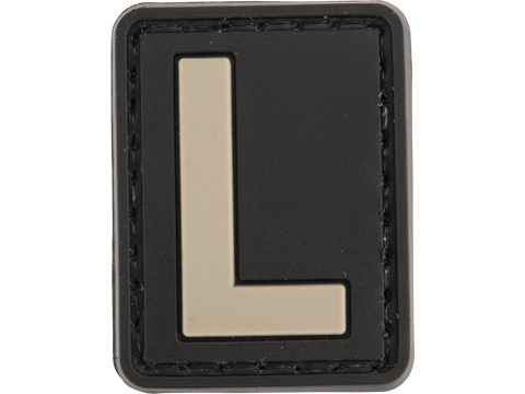 Evike.com PVC Hook and Loop Letters & Numbers Patch Black/Grey (Letter: L)