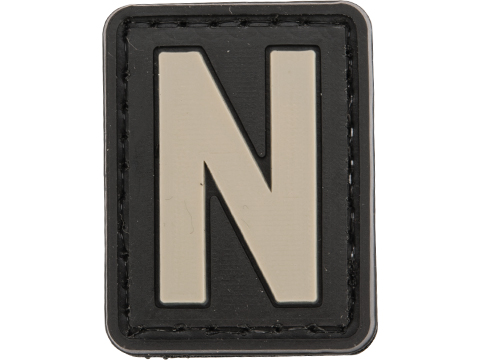 Evike.com PVC Hook and Loop Letters & Numbers Patch Black/Grey (Letter: N)