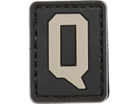 Evike.com PVC Hook and Loop Letters & Numbers Patch Black/Grey (Letter: Q)