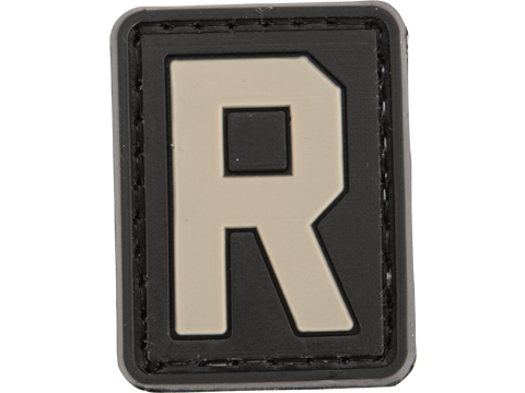 Evike.com PVC Hook and Loop Letters & Numbers Patch Black/Grey (Letter: R)