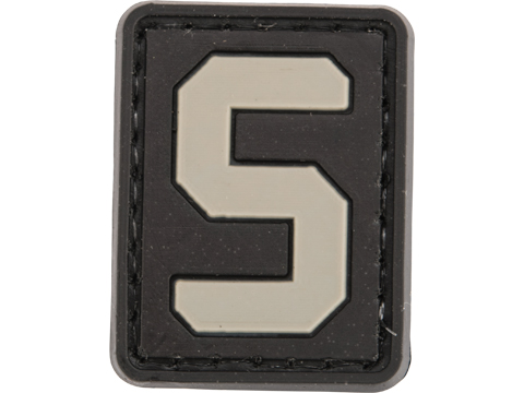 Evike.com PVC Hook and Loop Letters & Numbers Patch Black/Grey (Letter: S)