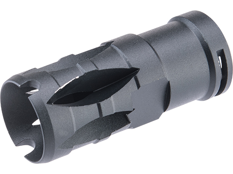 WE-Tech G3A3 Style Flash Hider for Gas Blowback Airsoft Rifles (Model: 14mm Negative)