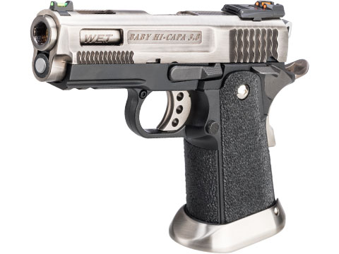 WE-Tech Hi-Capa 3.8 Full Auto Brontosaurus Gas Blowback Pistol (Color: Silver / Full-Auto)