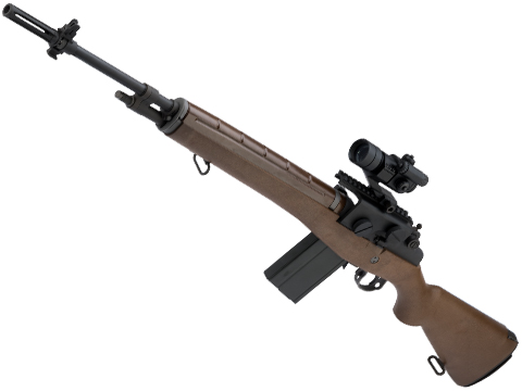 WE-Tech Gas Blowback M14 Airsoft Battle Rifle w/ Imitation Wood (Package: 400 FPS / Add Optic & Mount)