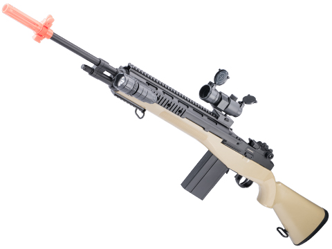 AGM M14 Full Size Airsoft Spring Powered Sniper Rifle + Red Dot (Color: Dark Earth)