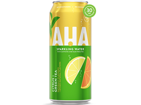 AHA Sparkling Water 16oz Can (Flavor: Citrus + Green Tea)