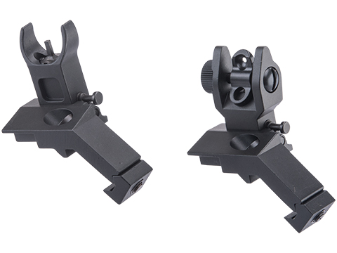 AIM Sports AR Low Profile 45 Degree Flip-Up Aluminum Iron Sight Set (Color: Black)