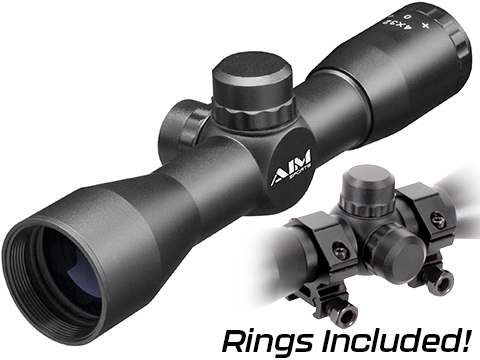 AIM Sports Compact 4x32 Mil-Dot Scope w/ Scope Rings