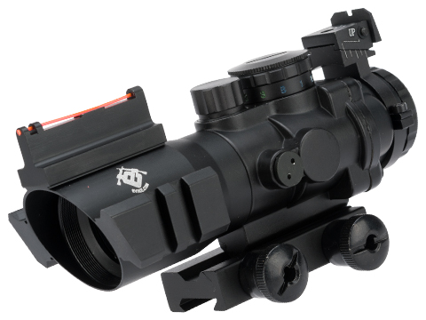 AIM Dual-Rail 4x35 Illuminated Compact Scope with Fiber Optics Sight / Rapid Ranging Reticle