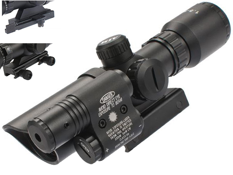 AIM Sports 1.5-5x32 Dual Illuminated Tactical Scope w/ Green Laser 