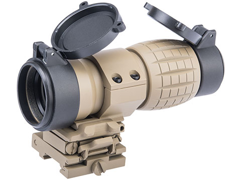 Avengers 4x FXD Magnifier w/ Adjustable Flip-To-Side QD Mount (Color: Dark Earth)