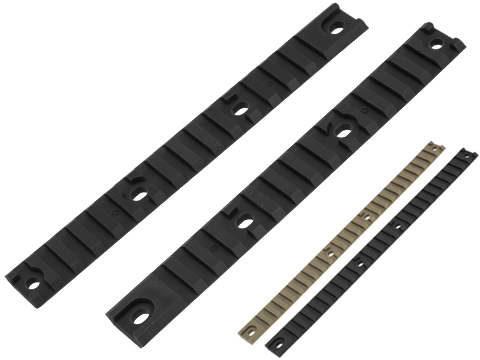 Airtech Studios Polymer 20mm Accessory Rail for AM013 and AM014 Airsoft AEGs (Color: Dark Earth / Short Length Set of 2)