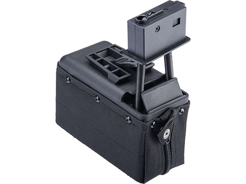 A&K 1500 Round Box Magazine with Upgraded High Strength Motor for Airsoft M249 Series AEG (Color: Black)