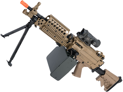 A&K / Cybergun FN Licensed M249 MINIMI SAW Machine Gun w/ Metal Receiver (Model: MK46 / Dark Earth)