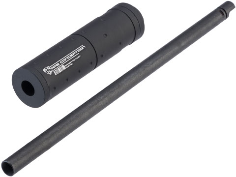 APS Power Up Black Steel Inner Barrel for Gas Blowback Airsoft Pistols (Model: 193mm / Mock Suppressor Set)