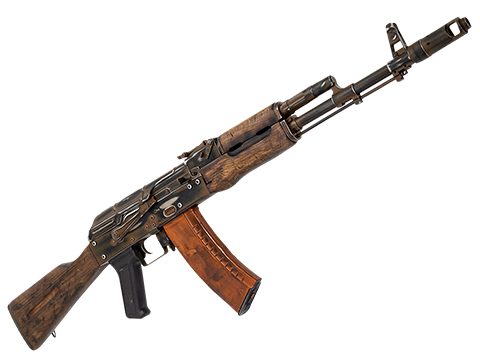 APS AK-74 Electric Blowback Airsoft AEG Rifle w/ Real Wood Furniture (Model: Battle Worn / AK-74)