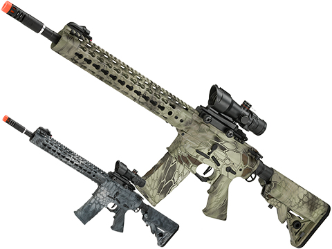 APS ASR115 Full Metal 12.5 M4 AR15 Airsoft AEG EBB Rifle w/ Silver Edge Gearbox (Color: Kryptek Highlander)