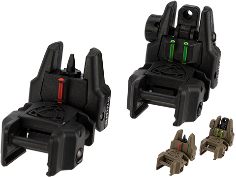 APS Gen 2 Rhino Flip-up Sight Package with Fiber Optic Inserts (Color: Black)