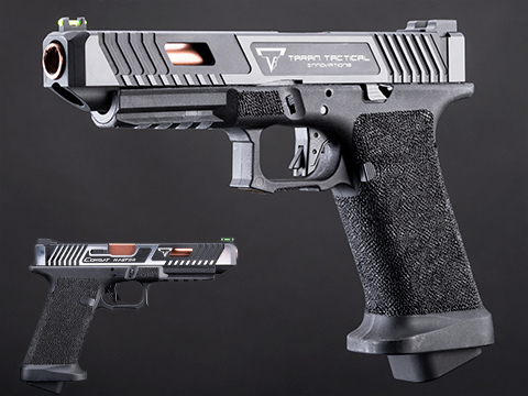EMG Custom TTI Combat Master JW2 Licensed Slide + Ultimate Stippled Frame CO2 Powered 7.5mm Gel Ball Pistol (Color: Black)