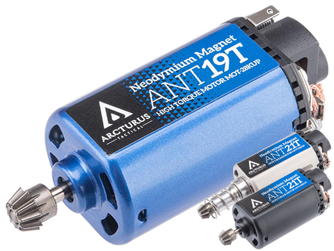 Arcturus High Torque Neodymium Motor w/ MIM Pinion Gear (Model: Short / 19 TPA)