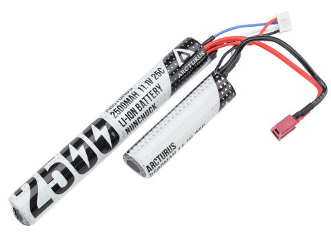 Arcturus High Performance 11.1V Nunchuck Type Airsoft Li-Ion Battery (Model: 2500mAH / 25C / Deans)