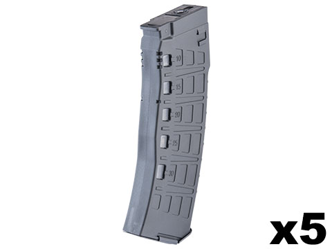 Arcturus 550 Round Hi-Cap AK-12 Magazine for AK Series Airsoft AEG Rifles (Color: Black / 5 Pack)