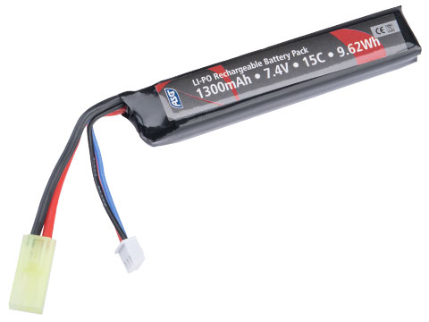 ASG 7.4V 1300mAh 15C High Performance Stick Type LiPo Battery