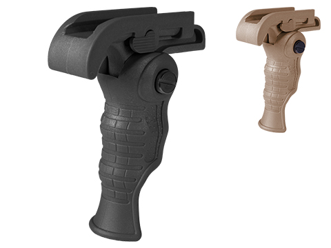Avengers Airsoft Tactical Ergonomic Folding Vertical Support Grip for RIS (Color: Dark Earth)
