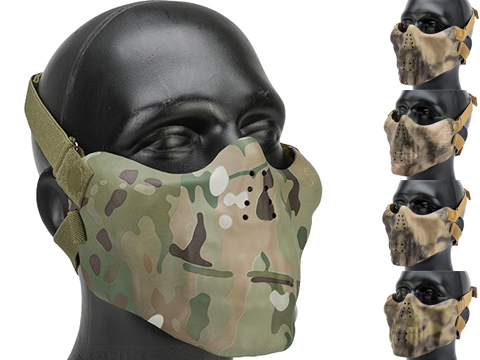 Avengers Iron Face Skull Imprint Nylon Lower Half Mask (Color: Arid Camo)