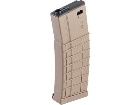 Avengers Ribbed Polymer Magazine for M4/M16 Series Airsoft AEG Rifles (Color: Tan / 150rd Mid-Cap)