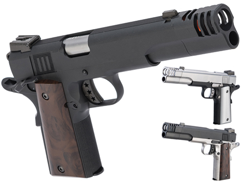 AW Custom NE31 Hitman Series 1911 Gas Blowback Pistol w/ Muzzle Compensator (Color: Black)