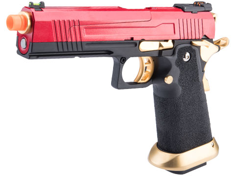 AW Custom HX10 Split Frame Hi-Capa Full Auto Select Fire GBB Pistol (Color: Red / Gold)