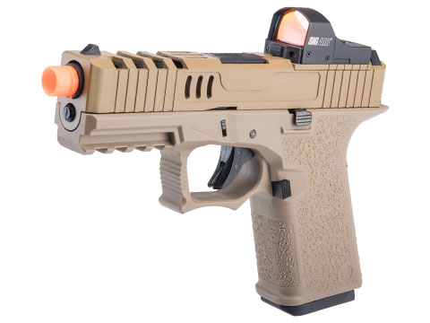 AW Custom VX9 Compact Series Gas Blowback Airsoft Pistol (Model: X80 - Matrix Red Dot Sight / FDE)