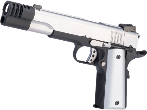 AW Custom NE31 Hitman Series 1911 Gas Blowback Pistol w/ Muzzle Compensator (Color: Silver / Two Tone)