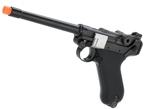 AW Custom 6 Luger P08 Gas Blowback Airsoft Pistol (Color: Silver / Black)