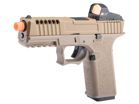 AW Custom VX7 Series Gas Blowback Airsoft Pistol (Model: Z80 - Matrix Red Dot Sight / Green Gas / FDE)