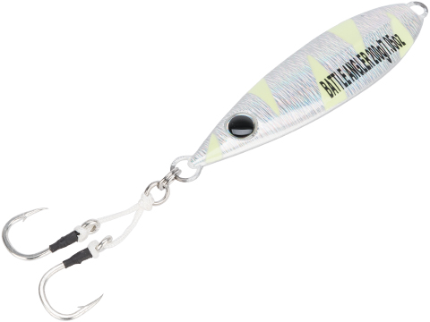 Battle Angler Phantom-Fall Jigging Lure Fishing Jig (Model: Silver Glow / 200g / Double Hook)